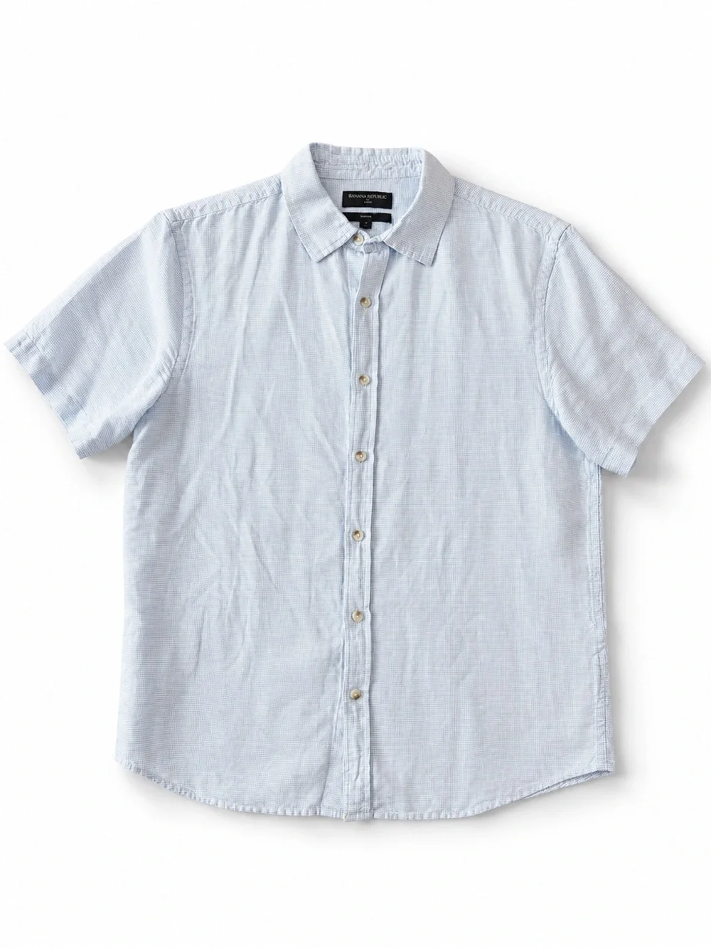 Banana Republic Pale Blue Short-Sleeve Button-Down Shirt